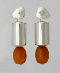 Commissioned silver and Copal earrings to complement the necklace